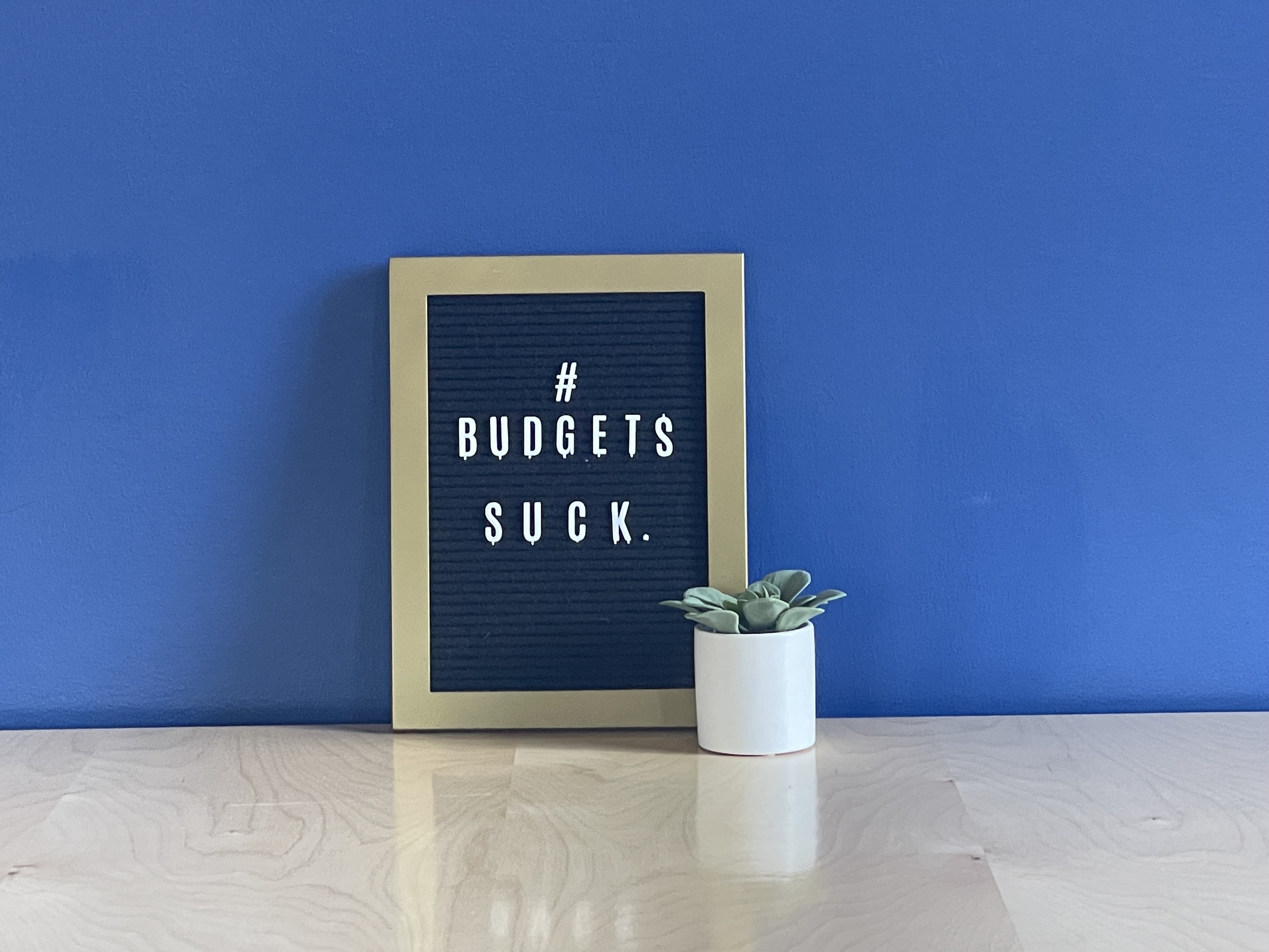 Letterboard reading # Budgets Suck