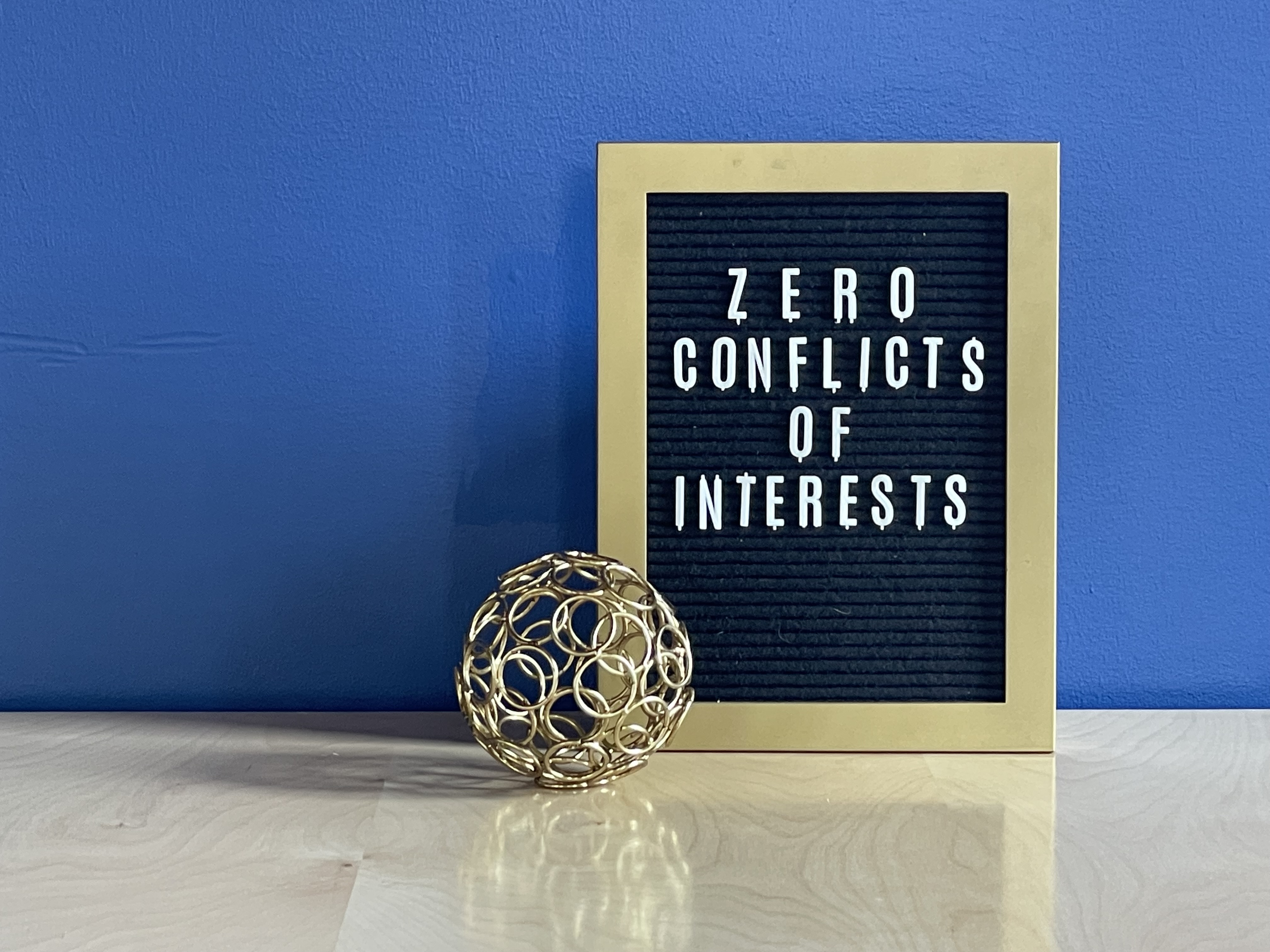 Zero conflicts of interest