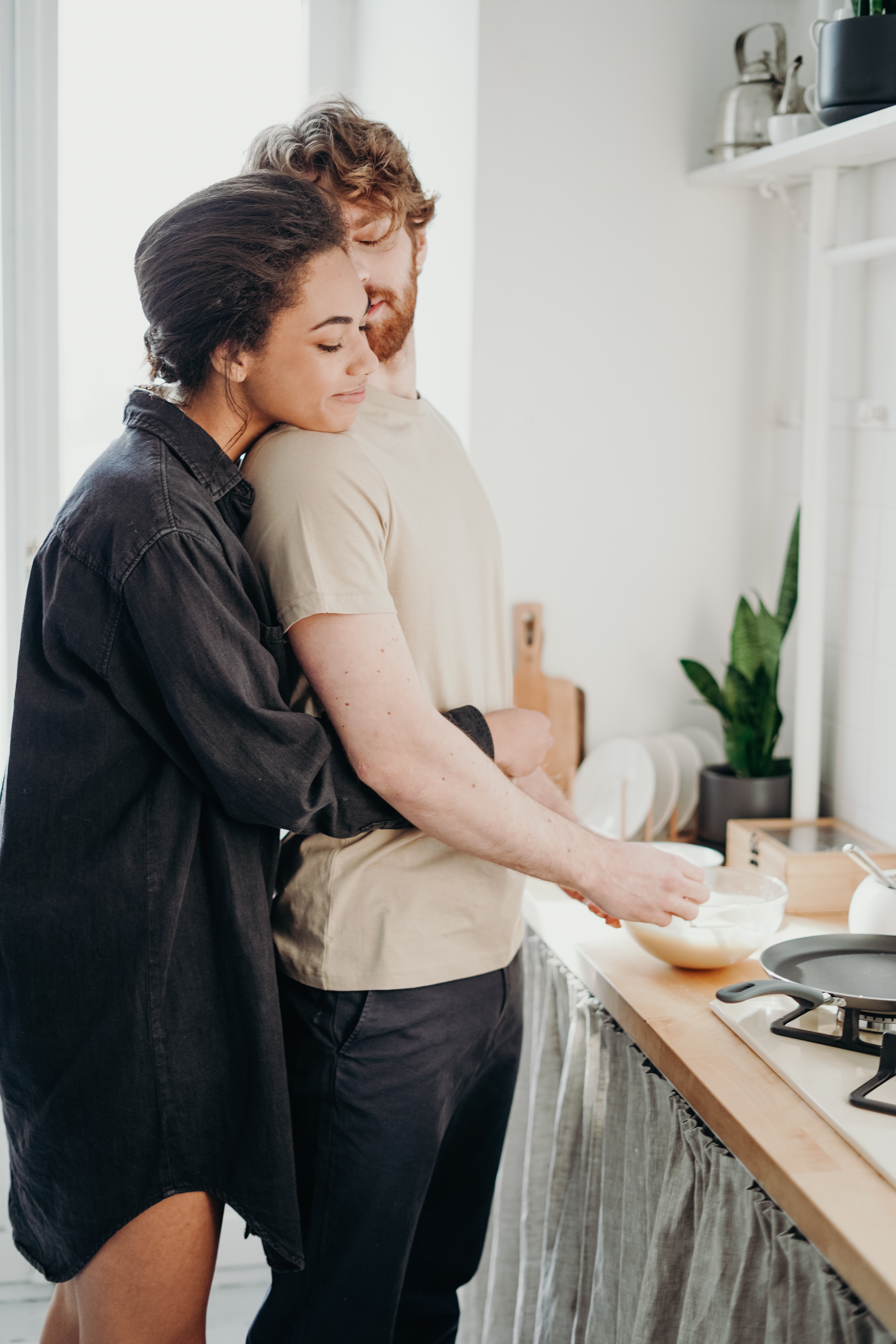 Hugging couple